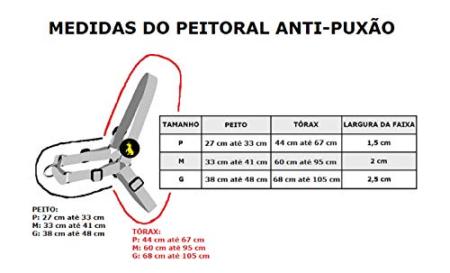 Peitoral Antipuxão + Coleira + Guia Piazza Para Cachorros Grande Porte Tam G