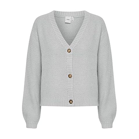 ICHI Women's Ihnoelle Ca Cardigan Sweater in Light Grey Cover