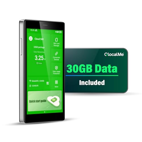 Image of GlocalMe G4 Pro 4G LTE Mobile Hotspot Device with 30GB US /CA /MX Data 60 Days, Portable WiFi Hotspot for Travel, 5 inch Touch Screen LCD Display, Dual Band High Speed Hotspot Device, SIMFREE, Pocket WiFi