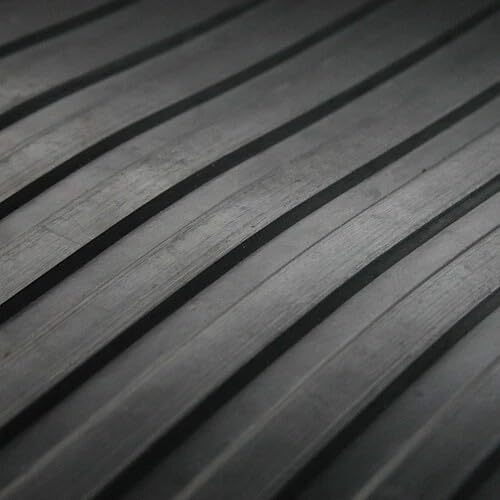 Shield Autocare Wide Ribbed Pattern Rubber Garage Flooring Matting| 4ft 9" (1.3 Metres) wide | Choose your own length in 2ft (foot) Lengths | 3mm Thick | A Grade | (18 ft wide ribbed (1.3W))