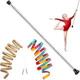 TOXYMHO Kids Baton, 28-Inch Stainless Steel Twirling Baton for 3-15 Years Old Dance Beginners | Includes 1 Gymnastics Wand & 2 Dance Ribbons, Easy-to-Use (Black)