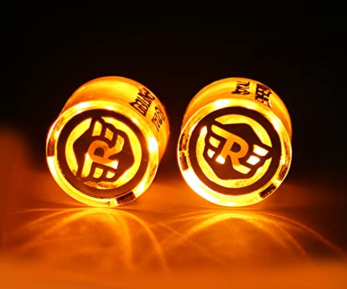 Image of Crystal Handle Bar Light End Indicator LED Light Side Weights For Bullet Bike - Classic, Standard, Electra, Thunderbird - 350 /500 (Orange & White)