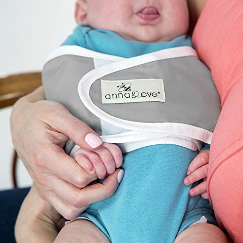 Anna & Eve - Baby Swaddle Strap, Adjustable Arms Only Wrap For Safe Sleeping - Small Size Fits Chest 13.5 To 17, Aqua #TOP6