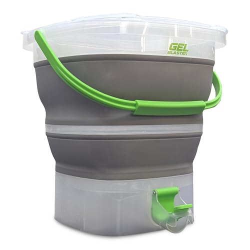Gel Blaster Gellet Depot - Portable & Collapsible Ammo Storage Tub, Fast Loading Nozzle & Strainer - Hydrates & Stores 10,000 Water Based Gellets - Toy Gel Blasters Accessories