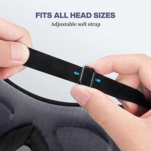 Boniesun Verduisterend oogmasker voor slapen, ultradun slaapmasker voor vrouwen, mannen, slaapmasker voor zijslapers glad, huidvriendelijk, glad lycra stof, 3D-voorgevormde bekerblinddoek voor comfortabel dragen - Image 7