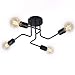Produktbild ENCOFT Kronleuchter Retro Vintage Pendelleuchte Deckenlampe E27 Lampenfassung Hängelampe Metall Industriellampe für Esszimmer Zimmer Wohnzimmer Küche Restaurant (Schwarz, 4 Arm)