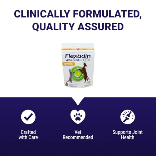 Vetoquinol Flexadin Advanced Dog Cat Joint Supplement Undenatured Collagen 60