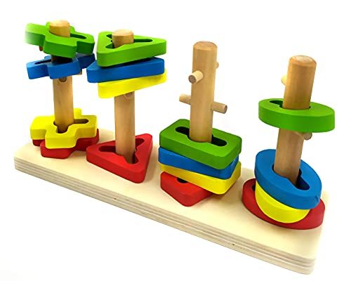 Brinquedo Educativo Pirâmides Formas Geométricas 17 Peças