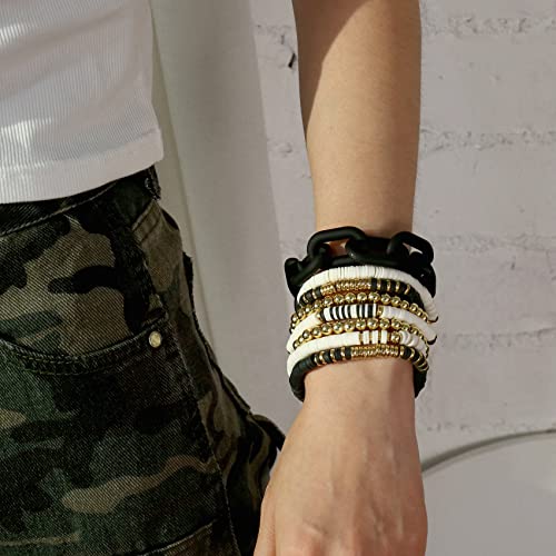 CONRAN KREMIX Chunky Colourful Resin Chain Bracelet Acrylic Bracelet For Women Neon Plastic Rainbow Summer Surfer Jewelry3