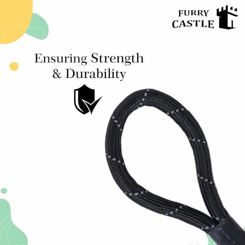 Image of Nylon Rope Leash for Dogs with 360 Degree Rotation- Black in Medium Size