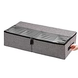 Contenitore sotto il letto, pieghevole, con manici trasparenti, sotto il letto, per organizzare la camera da letto, il soggiorno, giocattoli, stivali, scarpe con tacchi alti, scarpe da ginnastica