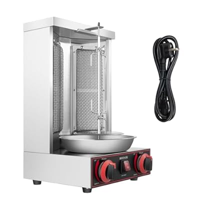 Gas Edelstahl Gas Döner Kebab Maschine Grillmoderne Grillmaschine 3000W 2 Brenner Dönergrill Tischgrill Kebab Shawarma Gyro Grill – Bild 4