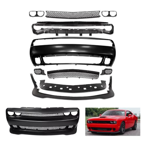 Front Bumper Cover Set Compatible With 2008 2009 2010 2011 2012 2013 2014 Do-dge Challenger Hellcat Style SRT