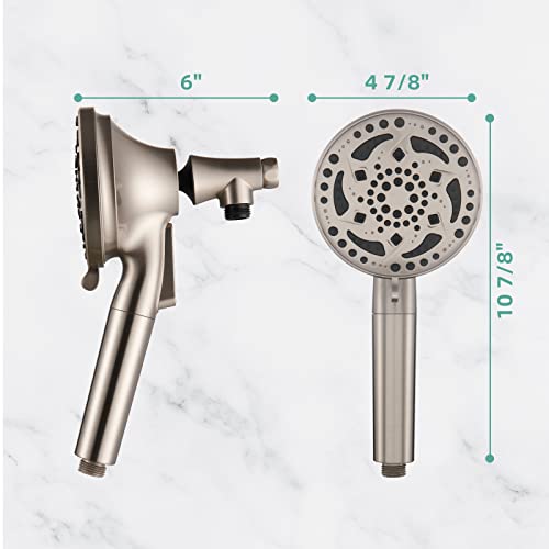 Cobbe Filtered Shower Head With Handheld, High Pressure 7-Mode Showerhead With Hose, Bracket, Water Softener Filters Beads For Hard Water Remove Chlorine And Harmful Substance, Brushed Nickel #TOP7