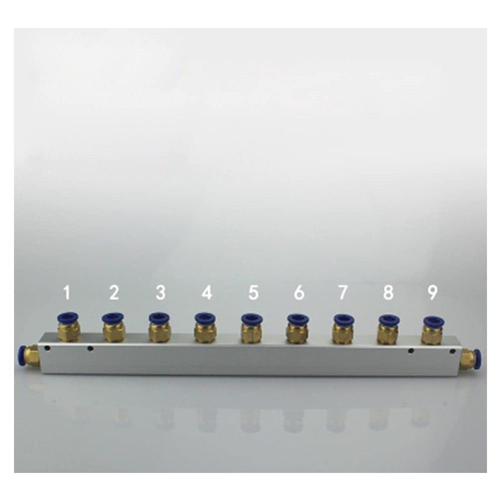 Push Fit 8mm 9 Way 11 Port Pneumatic Quick Connector Air Compressor Fitting Manifold Splitter