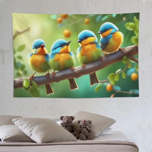 Tapisserie murale oiseau pour decorer un dortoir etudiant ou un studio