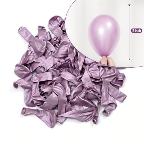 Image of KALOR Metallic Pink Balloons, 100 pcs 5 inch Thick Latex Chrome balloons for Balloon Garland Arch, Birthday Decoration, Wedding Party, Baby Shower Decorations