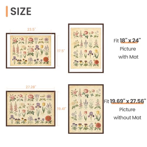 Image of upsimples 19.7x27.6 Puzzle Frame, Display 18x24in with Mat or 50x70cm Without, Wall Hanging 1000 Pieces Puzzles Frames, Brown, 1 Pack