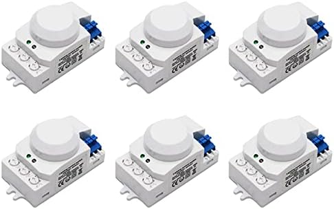 OUYOO 6X 5.8GHz HF System LED Motion Sensor Light Switch Body Motion Detector,White