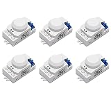OUYOO 6X 5.8GHz HF System LED Motion Sensor Light Switch Body Motion Detector,White