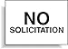 Brady 95445 Plastic, 10" X 14" Legend "No Solicitation"