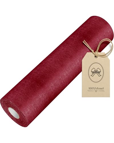 100%Mosel Vlies Tischläufer in Bordeaux Rot (30 cm x 25 m) dekoratives Tischband edle Tischdeko für Geburtstage & Hochzeiten Bunte Dekoration zu besonderen Anlässen