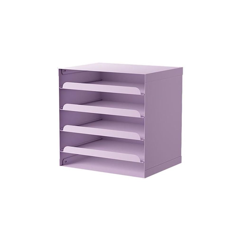 J9V4G6S3B5 Desktop File Rack Paper Organizer Storage for Workspace Organizers 5 Tier Letter Tray Desk File Organization(Purple)