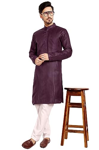 Image of SKAVIJ Men's Casual Kurta Pajama Set Indian Traditional Ethnic Wear