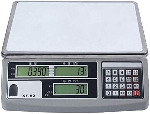 Electronic Scales 30kg Capacity Digital Price Parts Counting Inventory Weighing Postal Industrial Commercial Shop Platform Scale Weighs to The Nearest 0.1g LCD Stainless-St (White 15kg/0.5g) (White 3