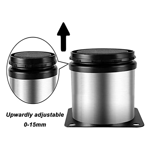 Mahiong 8 Pack 2 Inch Adjustable Furniture Legs, Stainless Steel Cabinet Metal Kitchen Feet For Cabinets, Tables, Sofas, Shelves, Worktop, 50 X Mm, Silver #TOP3