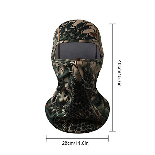 Tomshin Capa de rosto balaclava capa protetora de camuflagem de rosto inteiro boné para pesca em cam
