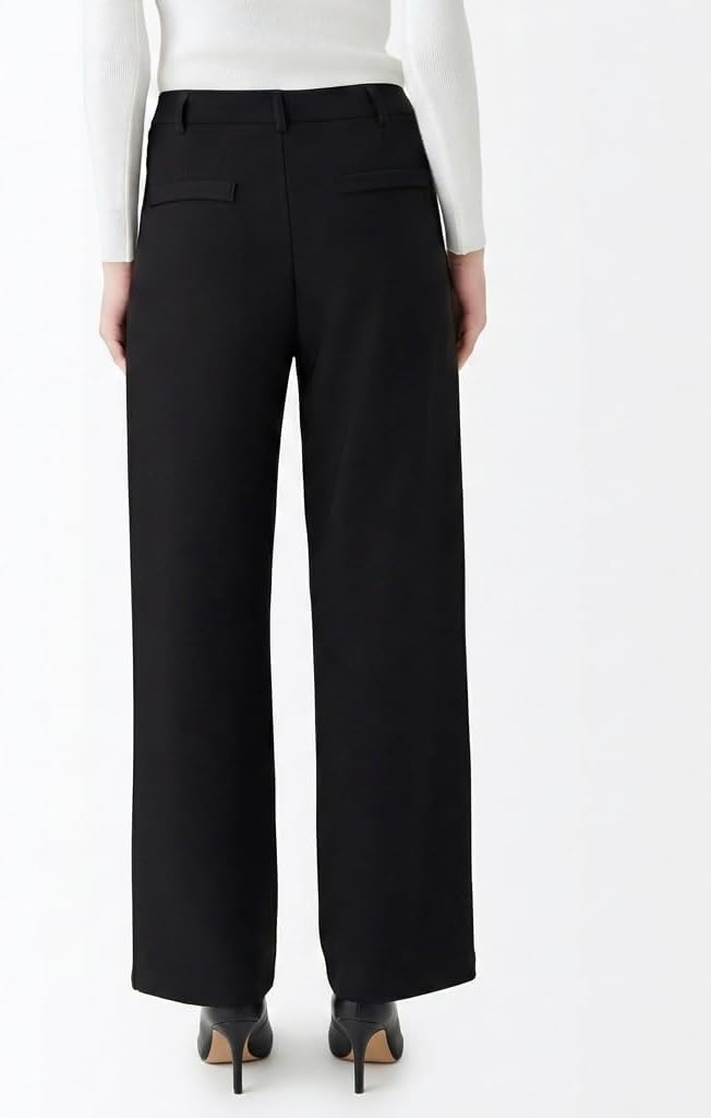 Wide Leg Dress Womens Black Dress Pants Business Casual Pants for Women with Pockets
