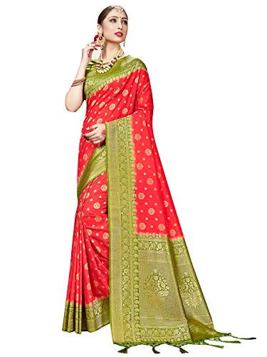 Sarees For Women Banarasi Art Silk Woven Saree || Ethnic Indian Gift Traditional Wedding Gift Sari with Unstitched Blouse