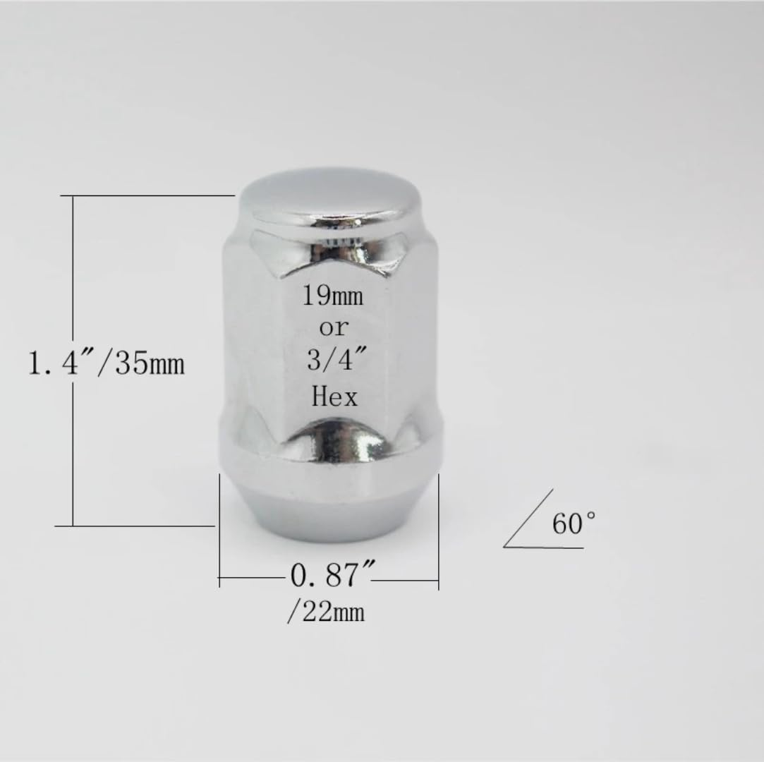 Tuerca De Rueda para Subaru BRZ Forester Impreza Legacy Outback WRX WRX STI, para Scion FRS FR-S, 20 Piezas Tuercas de Rueda de Cabeza abombada con Extremo Cerrado M12x1.25, hexágono de 19mm