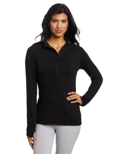 Terramar Women's Hottotties Cloud Nine Half Zip (X-Large, Black)