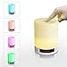 Produktbild WSMLA Nachttischlampe mit Bluetooth-Lautsprecher Berührungssensor Tischlampe Dimmbar Warmweiß Licht Farbwechsel RGB-Wecker Freisprechen Frauen Männer Teens Kinder Kinder