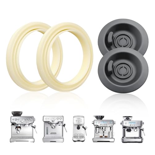 54mm Silicone Steam Ring 2Pcs & Espresso Backflush Cleaning Disc 2Pcs, BPA-Free Gasket Replacement for Breville 870/878/880/860/840/810/450/500 and Sage 500/810/870/875/878/880