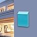 IEUDNS Wall Mount Mailbox Wall Hanging Mail Box Large Capacity Letter Box Drop Box with Lock Newspaper Holder Box for Outdoor Decor, blue