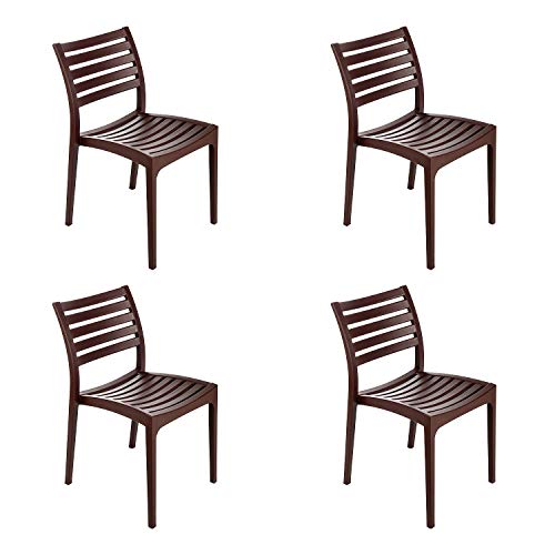 Supreme Omega Plastic Chair (Globus Brown, Set of 4)