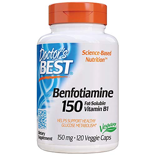 Doctor's Best BenFotiamine with BenfoPure, Non-GMO, Gluten Free, Vegan, Helps Maintain Blood Sugar
