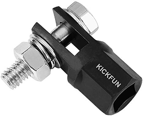 KickFun 1/2" Scissor Jack Adapter for Use with 1/2 Inch Drive/Impact Drills/Ratchet or Standard Drive Sockets or 13/16 Inch Lug Wrench/Tire Iron or Socket/Easy Lifting (1Pc Set Black)