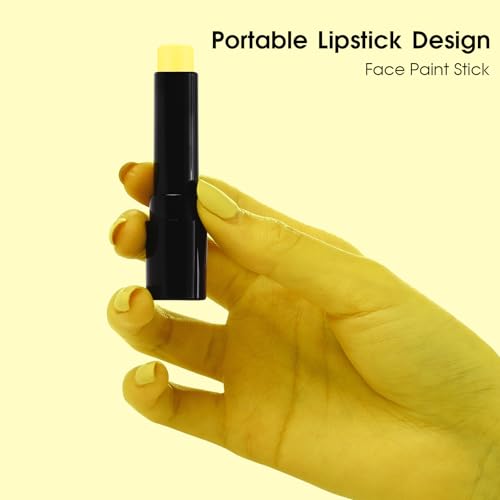 Image of BADCOLOR Yellow Face Body Paint Stick, Full-Coverage Eye Black Sticks for Adults, Hypoallergenic Face Painting Kit for Halloween SFX Lion Tiger Minions Stage Cosplay Costume Party