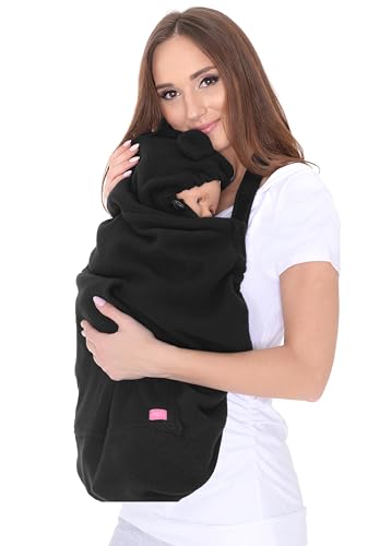Mija - Tragecover, Universal Bezug für Baby Carrier/Tragetücher/Cape 4023 (Schwarz/mit Vögeln)