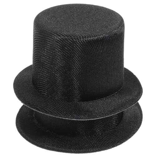 VICASKY Mini Black Snowman Hats 2 Pack of Tiny Hats for Craft Projects Doll Accessories