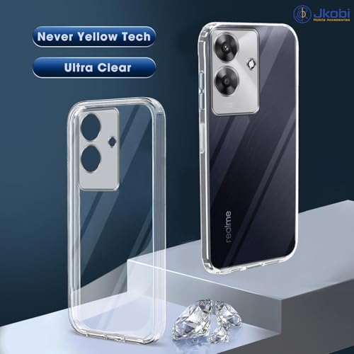 Image of Jkobi Back Cover for Realme C61 | Realme Narzo N61 (Silicone Clear Shockproof Case with Camera Protection | Soft and Flexible | Transparent)