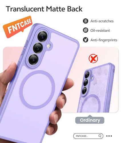 Image of FNTCASE for Samsung Galaxy S26+ Plus Case: [Fit for Magsafe] [Full Camera Protection + Screen Protector] Translucent Matte Military Grade - Shockproof Protective Phone Cover for S26 Plus - Purple