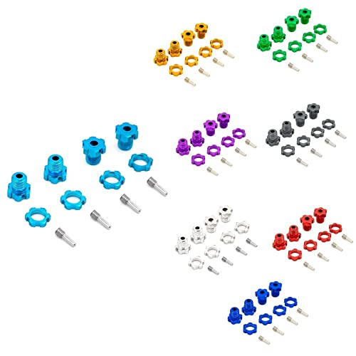 Replacement Part For RC 1/10 E-MAXX REVO 3.3 Slayer Pro 4X4 4Pcs 17mm Hex Nuts Splined Wheel Hubs 5353X - (Color: Navy Blue)