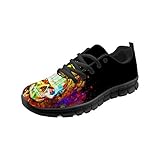  HUGS IDEA - Scarpe sportive leggere da corsa con teschio, Nero (Teschio 8.), 42 1/3 EU