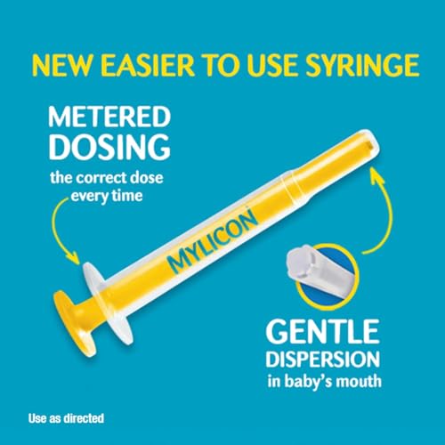 Image of MYLICON Gas Relief Drops for Infants and Babies, Dye Free Formula, 1 Fluid Ounce with Updated Syringe (2-Pack)