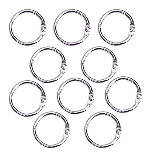 Schneespitze 10 Piezas Anillas de Libro de Metal Anilla Carpetas Scrapbooking Anillas Metal,Bisagras de Libro Anillo Keychain Clip Soporte,carpetas scrapbooking